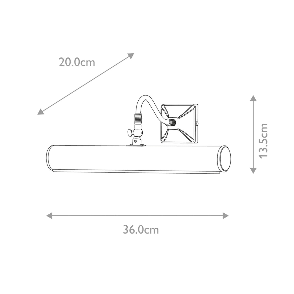 Large Iron Adjustable Picture Light in Polished Brass