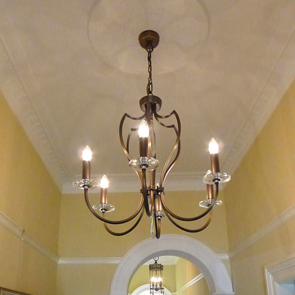 Pimlico Six Arm Dark Bronze Chandelier