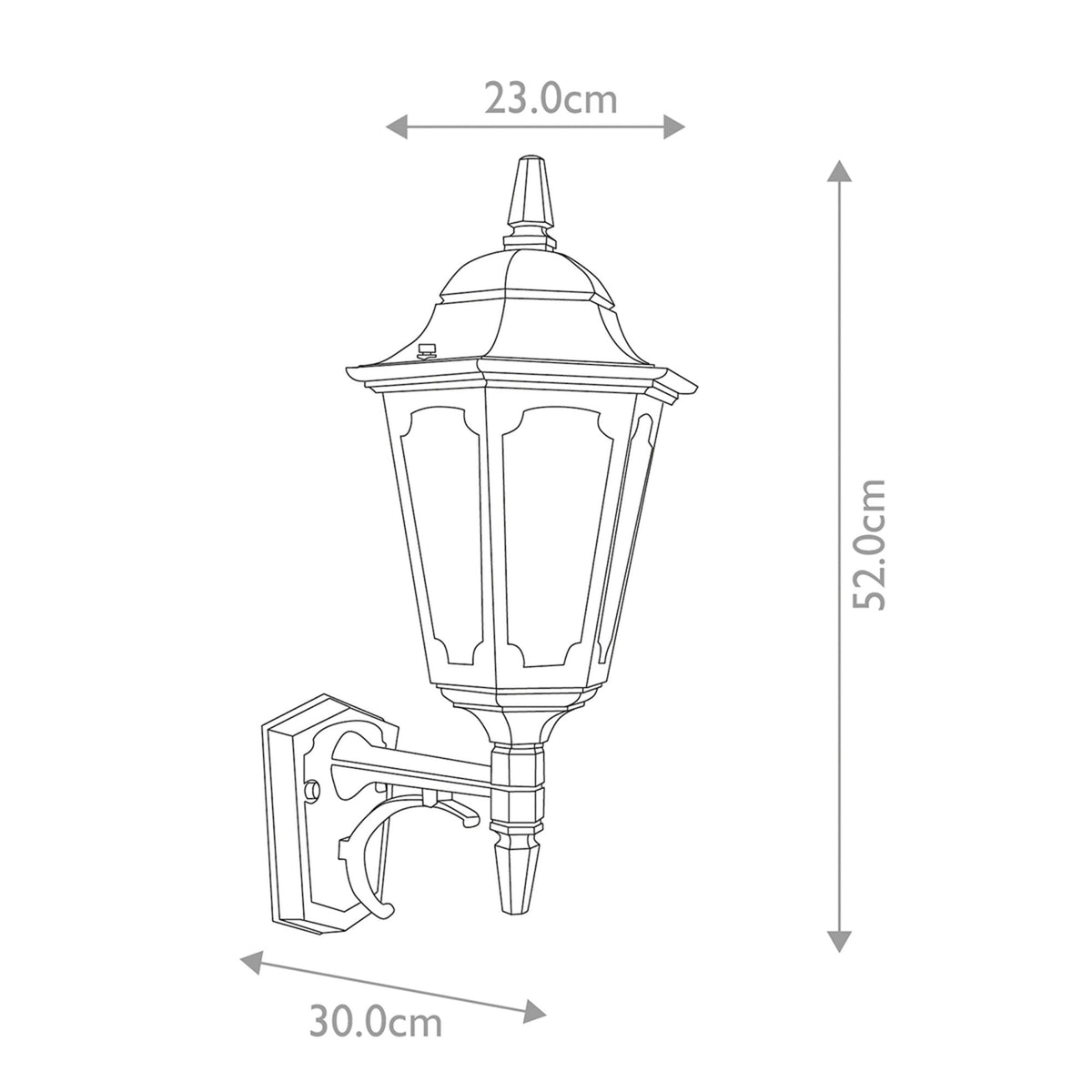 Parish 1 Light Up Wall Lantern in Black