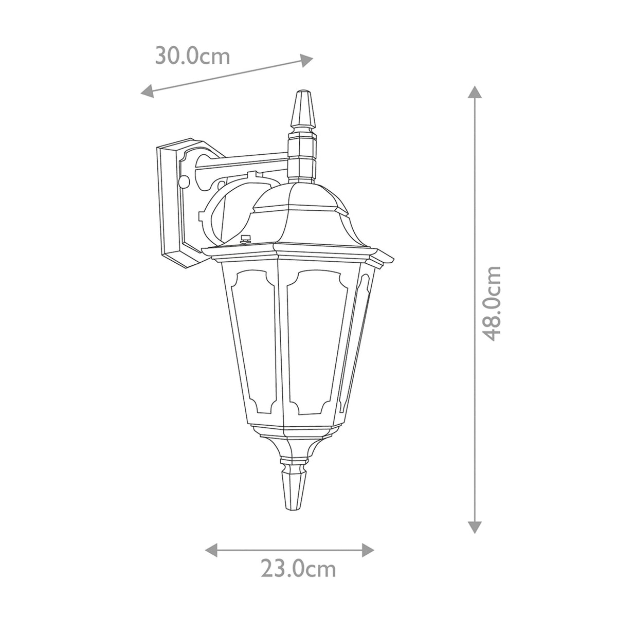 Parish 1 Light Down Wall Lantern in Black