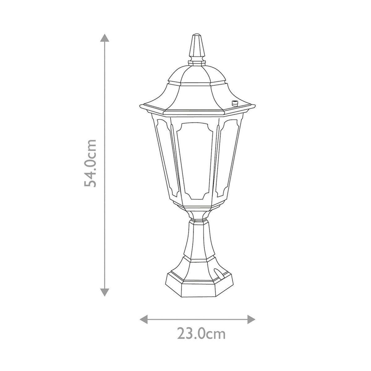 Parish 1 Light Pedestal Lantern in Black