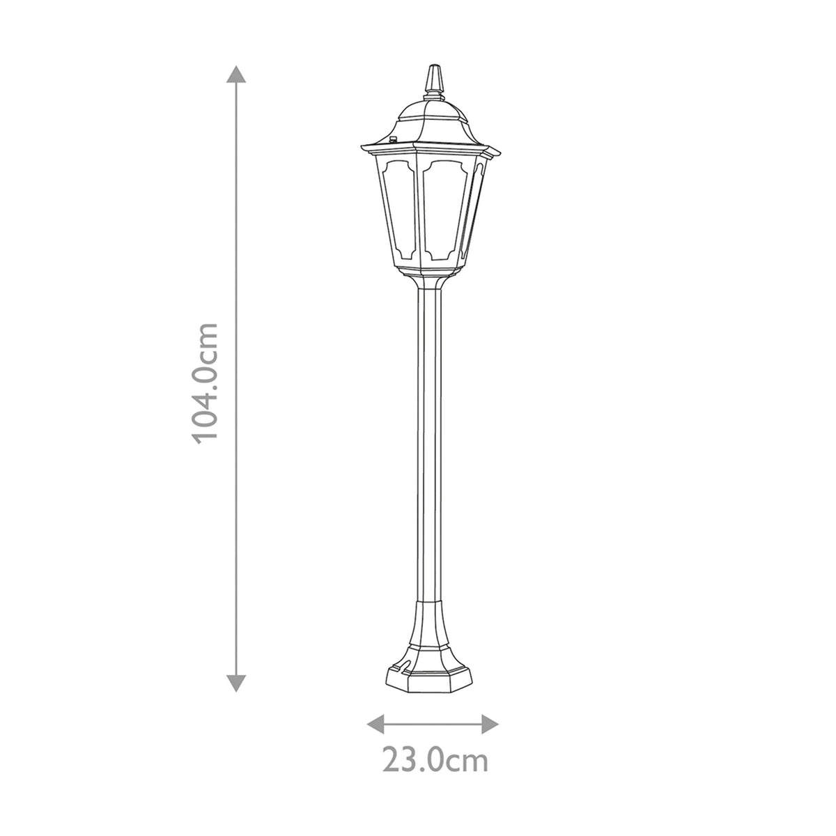 Parish 1 Light Pillar Lantern in Black