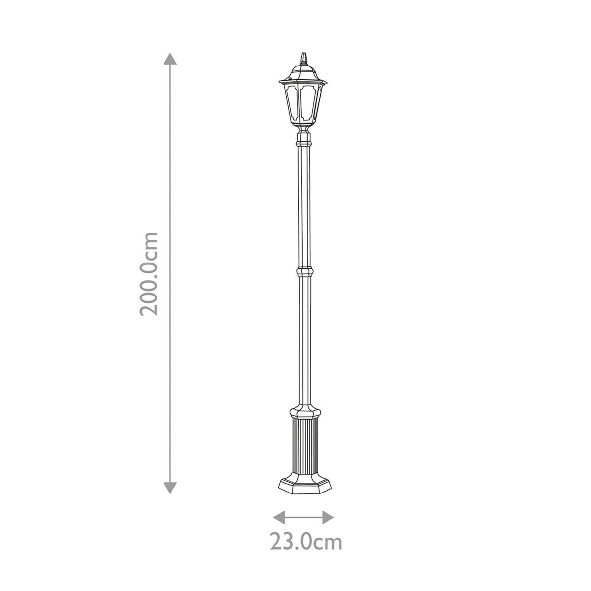 Parish 1 Light Lamp Post in Black
