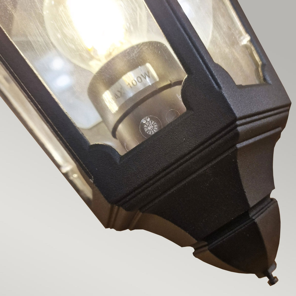 Parish 1 Light Half Lantern in Black