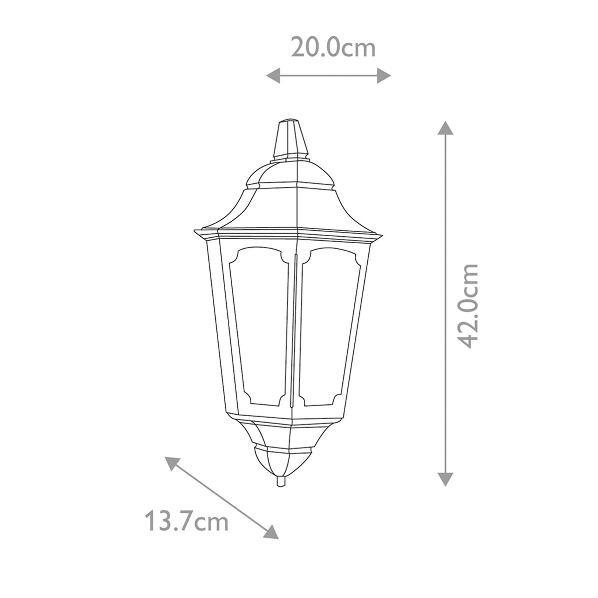 Parish 1 Light Half Lantern in Black