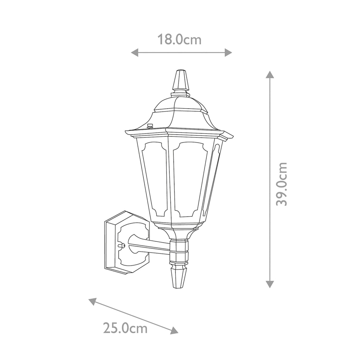 Parish Mini 1 Light Up Wall Lantern in Black