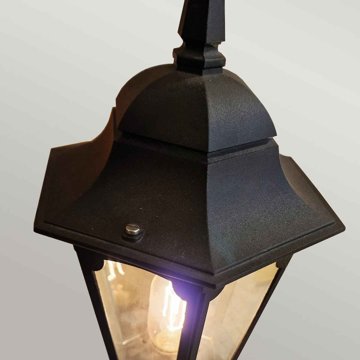 Parish Mini 1 Light Pedestal Lantern in Black