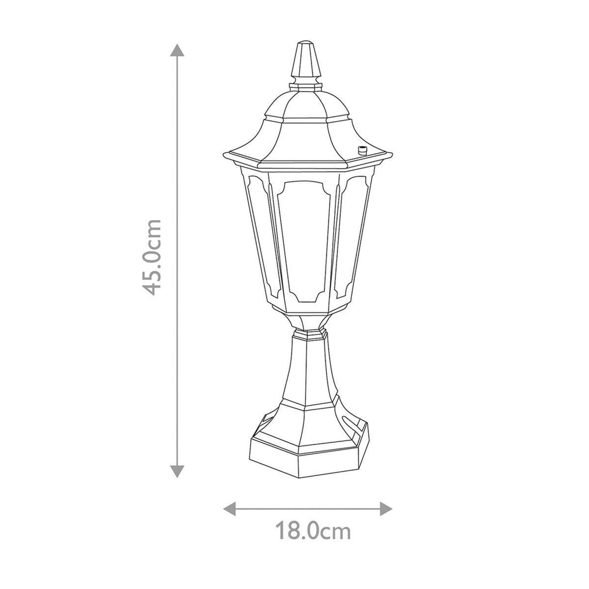 Parish Mini 1 Light Pedestal Lantern in Black