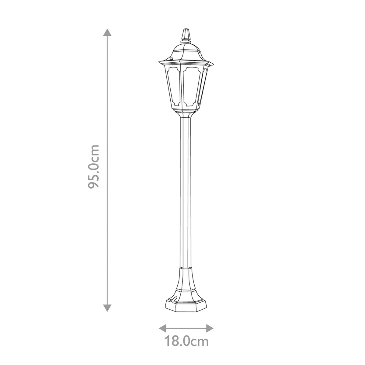Parish Mini 1 Light Pillar in Black