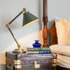 Provence Element Mini Table Lamp in Dark Grey & Aged Brass