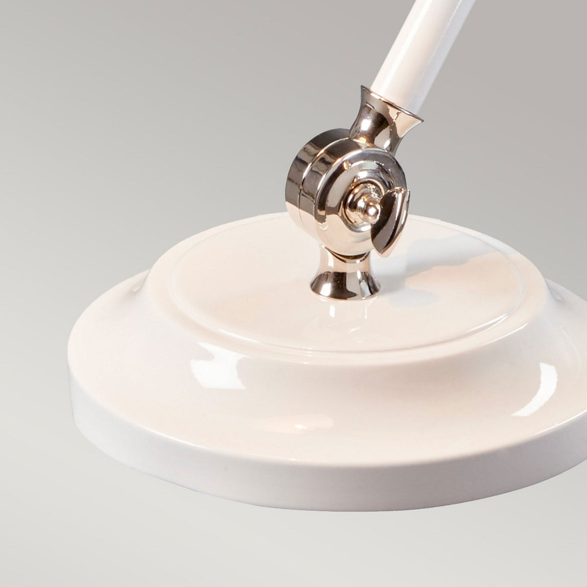 Provence Element Mini Table Lamp in White & Polished Nickel