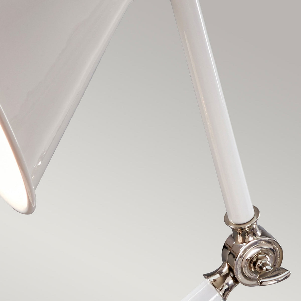 Provence Element Mini Table Lamp in White & Polished Nickel