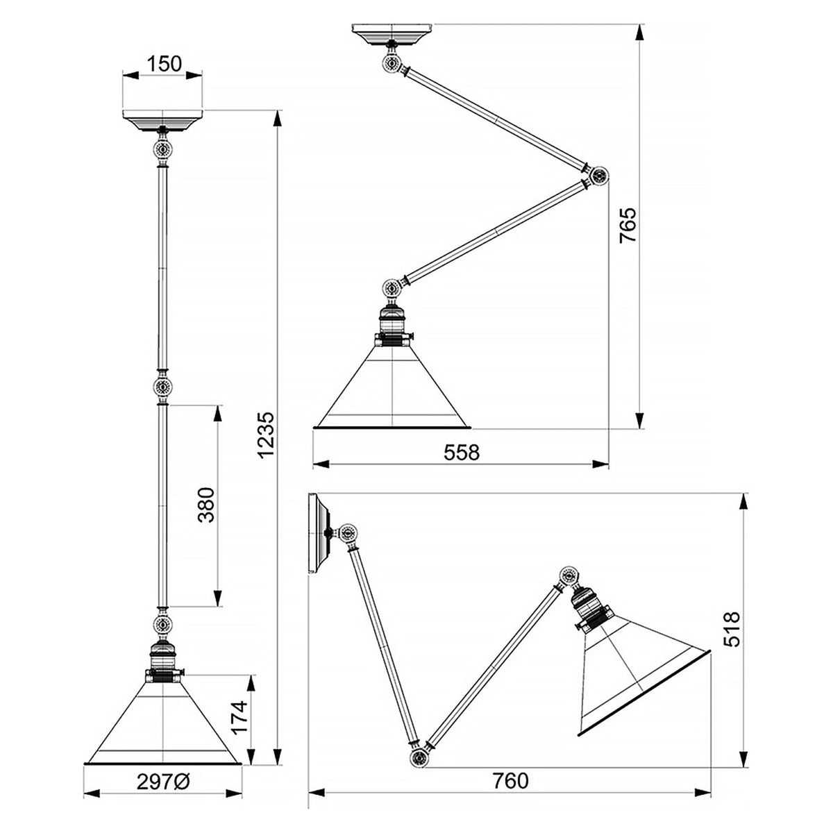 Provence Pendant or Wall Light in Old Bronze