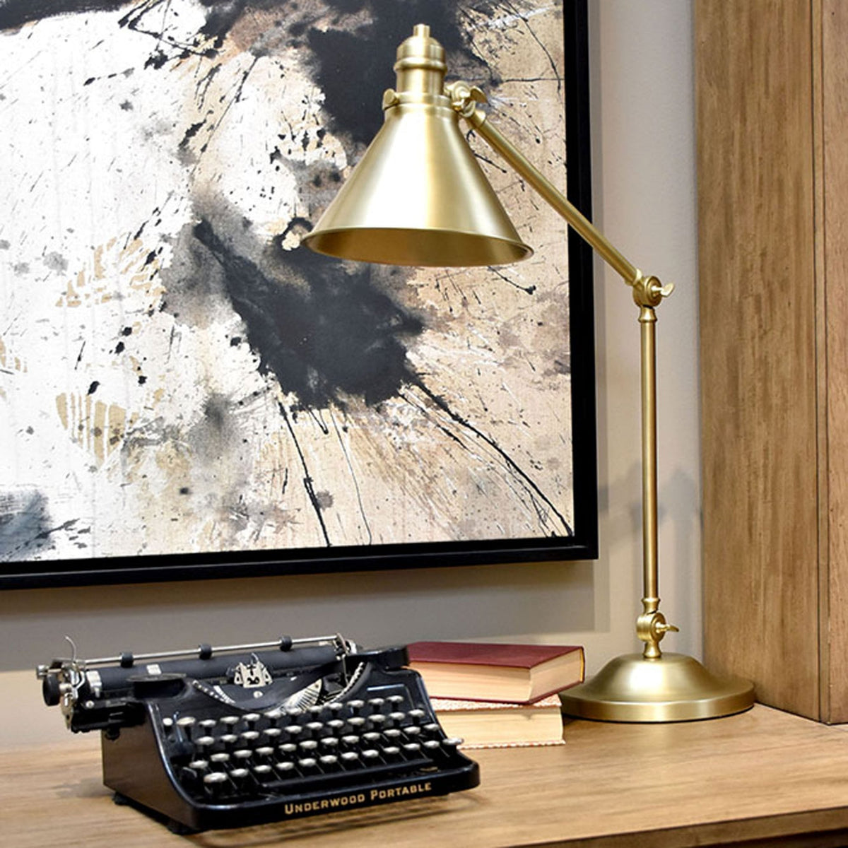 Provence Table Lamp in Aged Brass