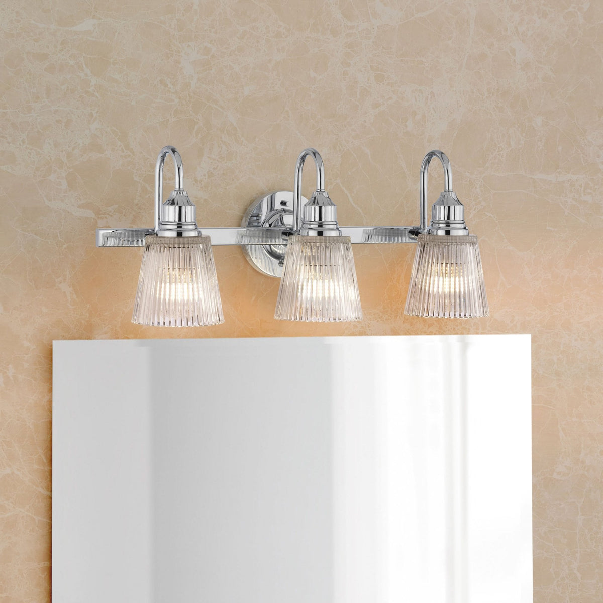 Addison IP44 Three Arm Wall Light in Polished Chrome