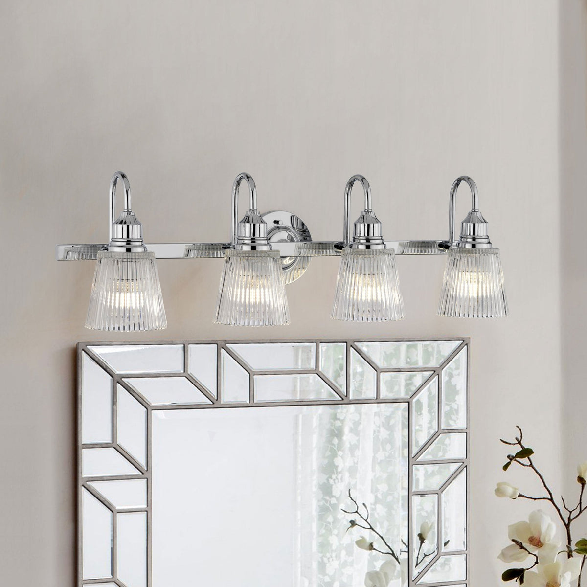 Addison IP44 Four Arm Wall Light in Polished Chrome