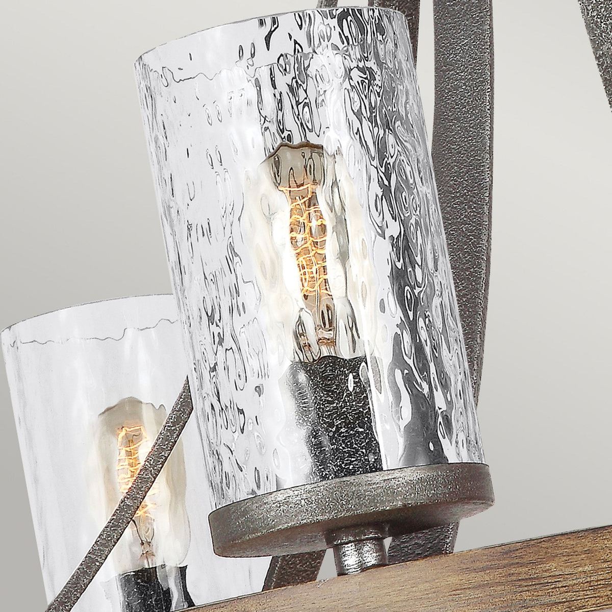 Angelo Six Lamp Chandelier with Distressed Weather Oak