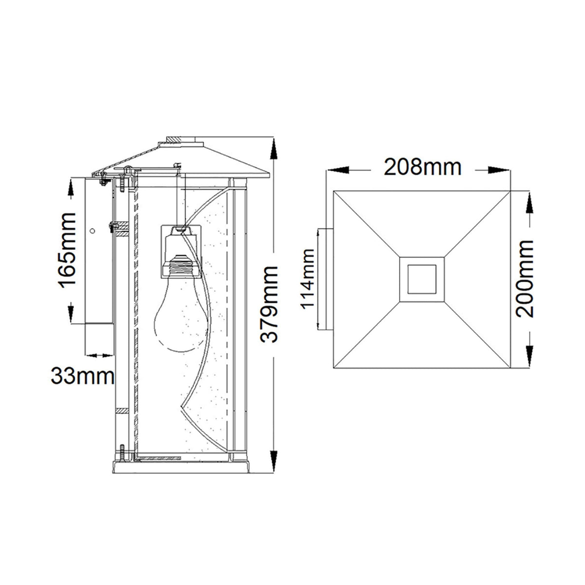 Ashbern IP44 Exterior Medium Wall Light in Textured Black