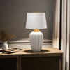Bexley Table Lamp in Satin White with Brushed Brass Metalwork