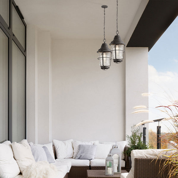 Chance Harbor IP44 Pendant in Weathered Zinc Finish