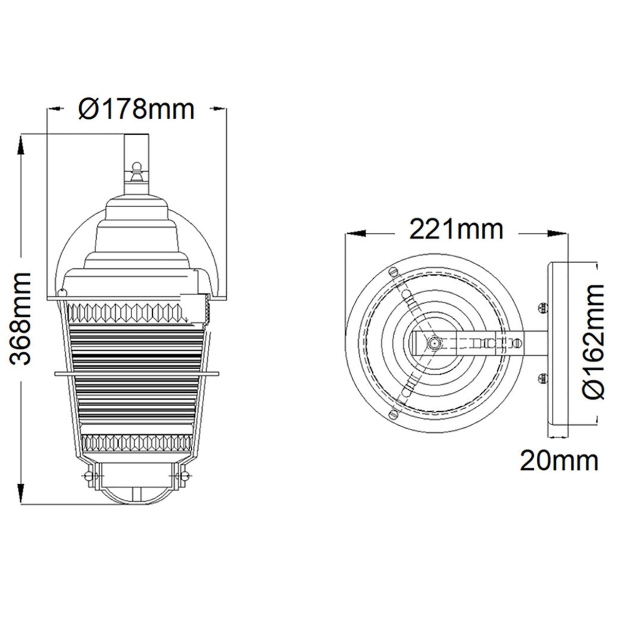 Chance Harbor IP44 Exterior Small Wall Light in Weathered Zinc Finish