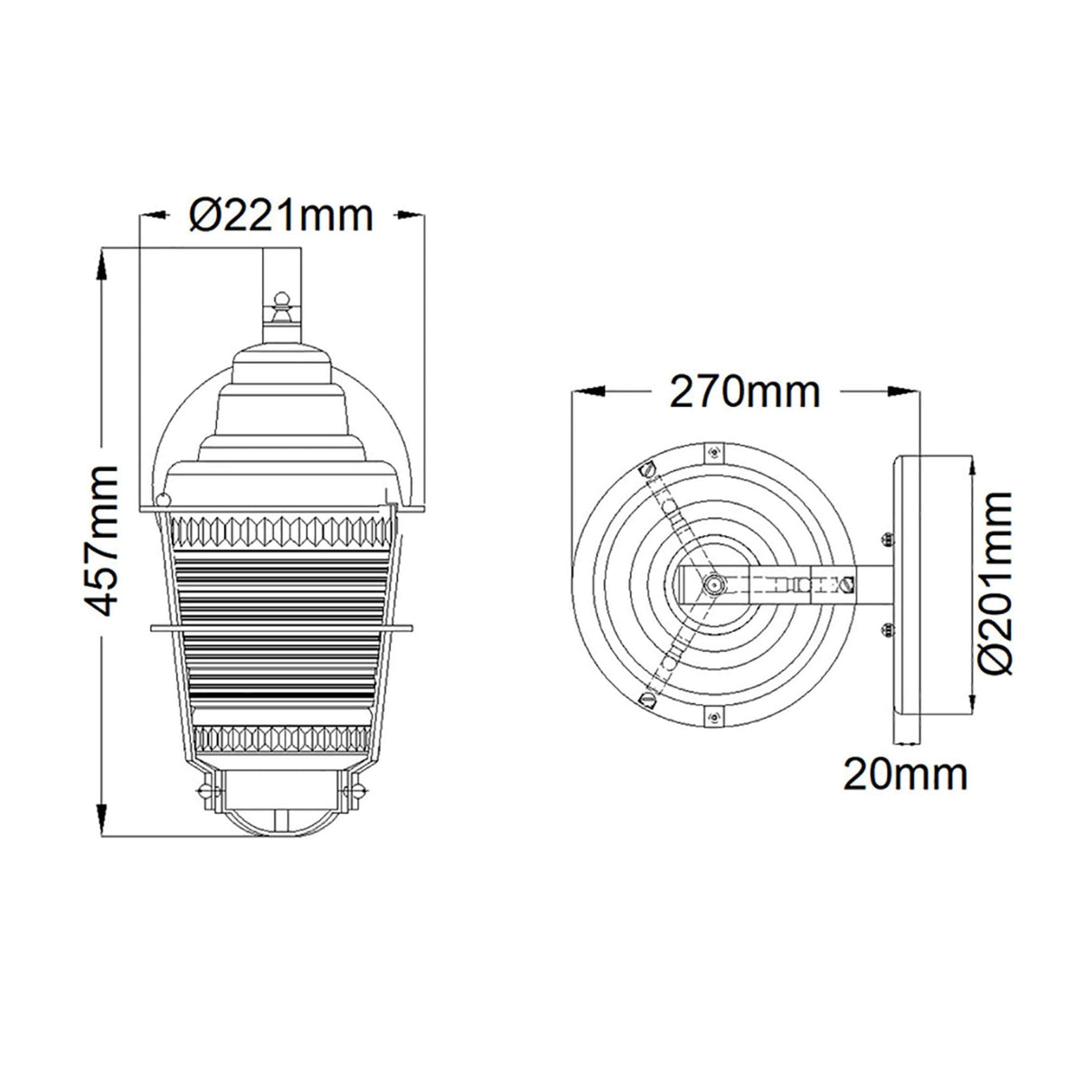 Chance Harbor IP44 Exterior Medium Wall Light in Weathered Zinc Finish