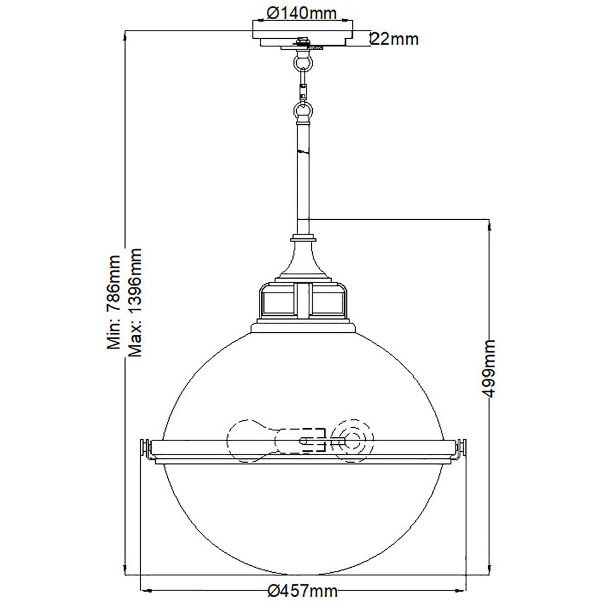 Fletcher Three Lamp Large Pendant in Aged Zinc with Heritage Brass
