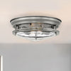 Hadrian IP44 Ceiling Light in Antique Nickel & Clear Glass