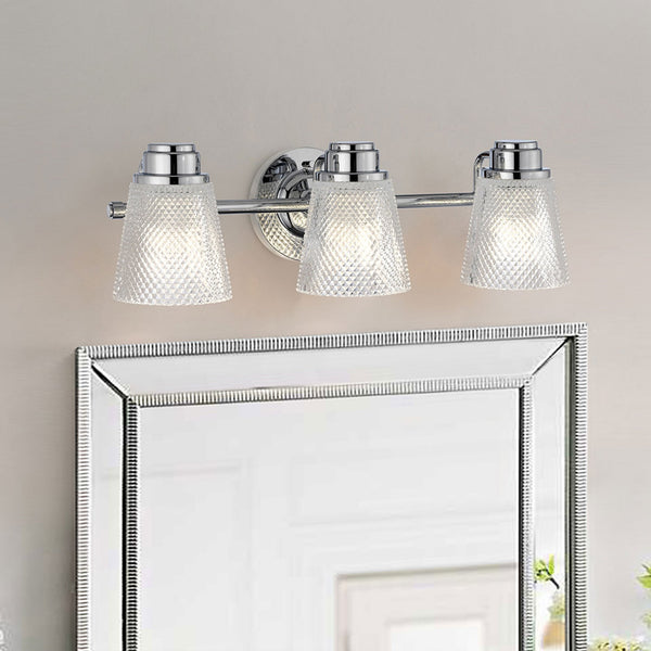 Hudson IP44 Three Arm Wall Light in Polished Chrome