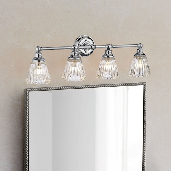 Keynes IP44 Four Lamp Wall Light in Polished Chrome