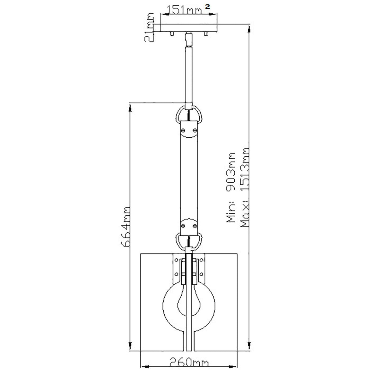 Ludlow Single Lamp Pendant in Polished Nickel