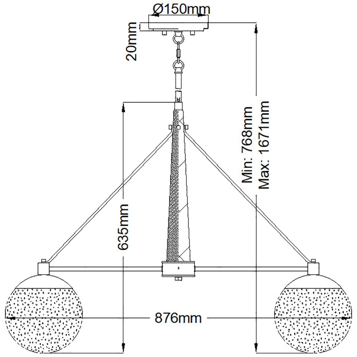 Marilyn Six Light Chandelier in Polished Nickel & Matt Black