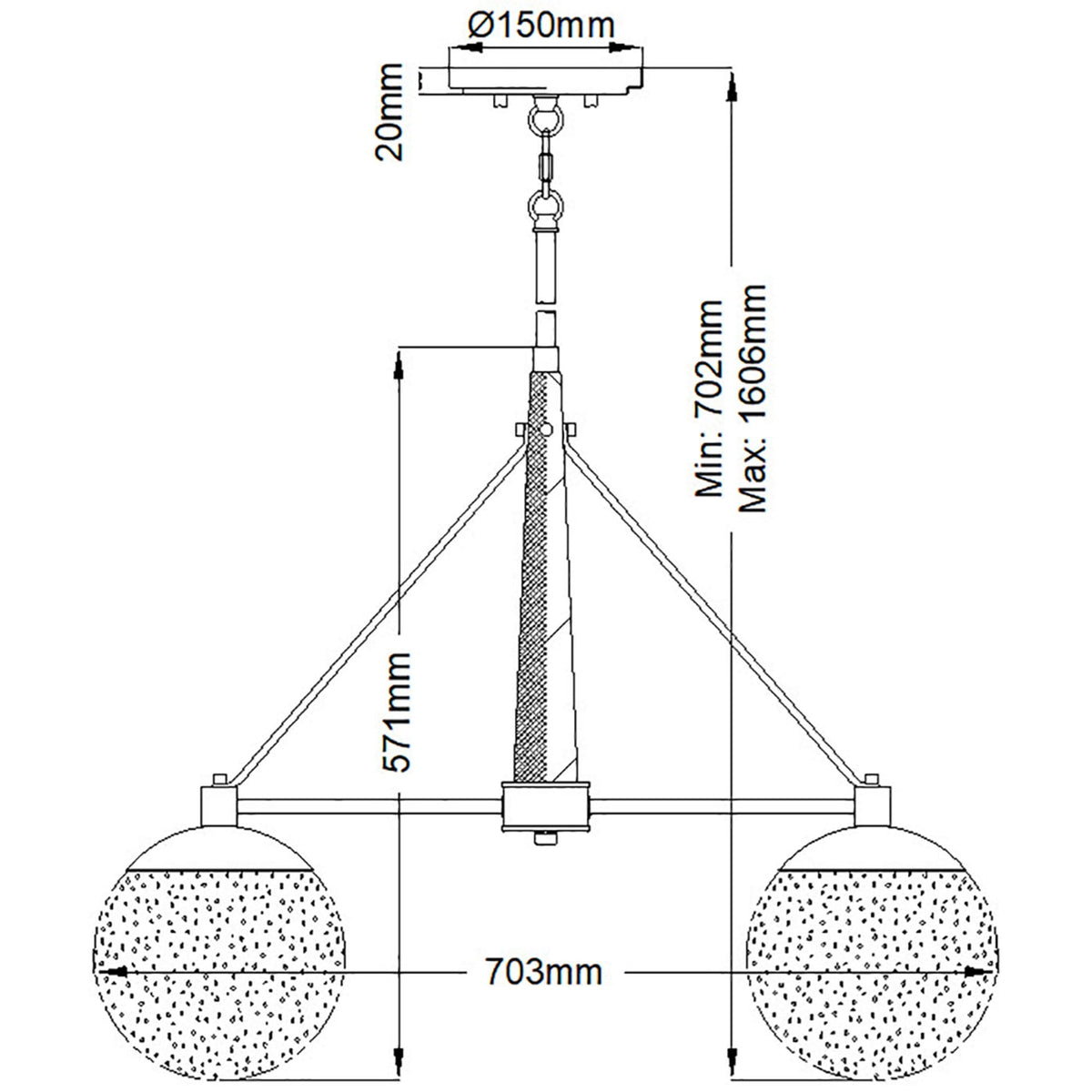 Marilyn Four Light Chandelier in Polished Nickel & Matt Black