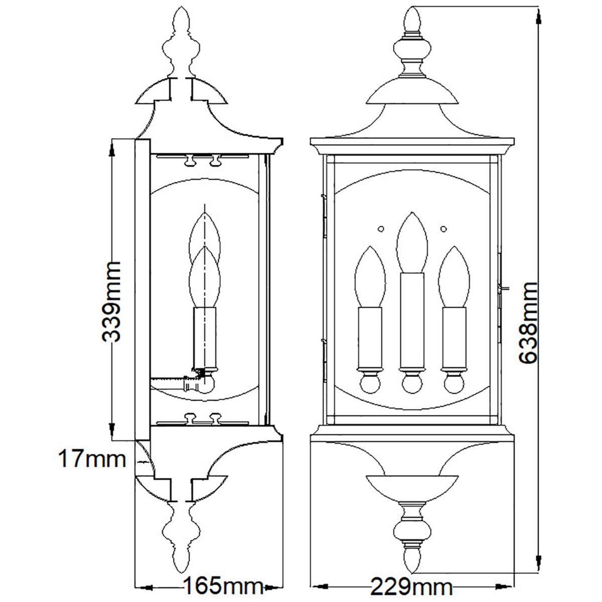 Market Square IP44 Exterior Large Wall Light in Oil Rubbed Bronze Finish