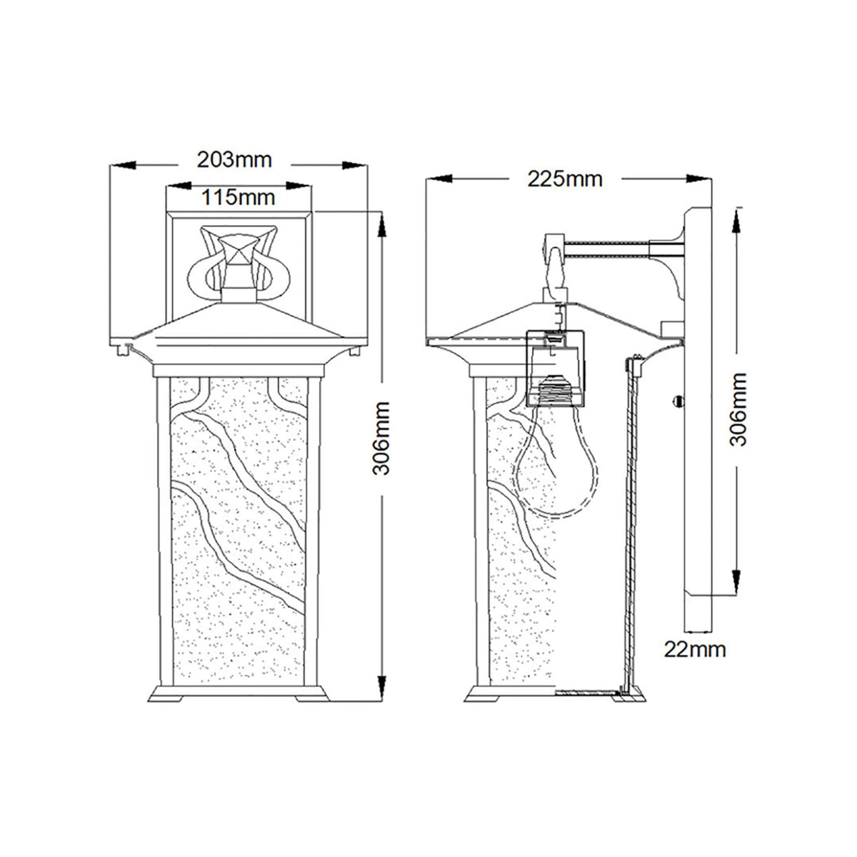 Morris IP44 Exterior Large Wall Lantern in Distressed Copper