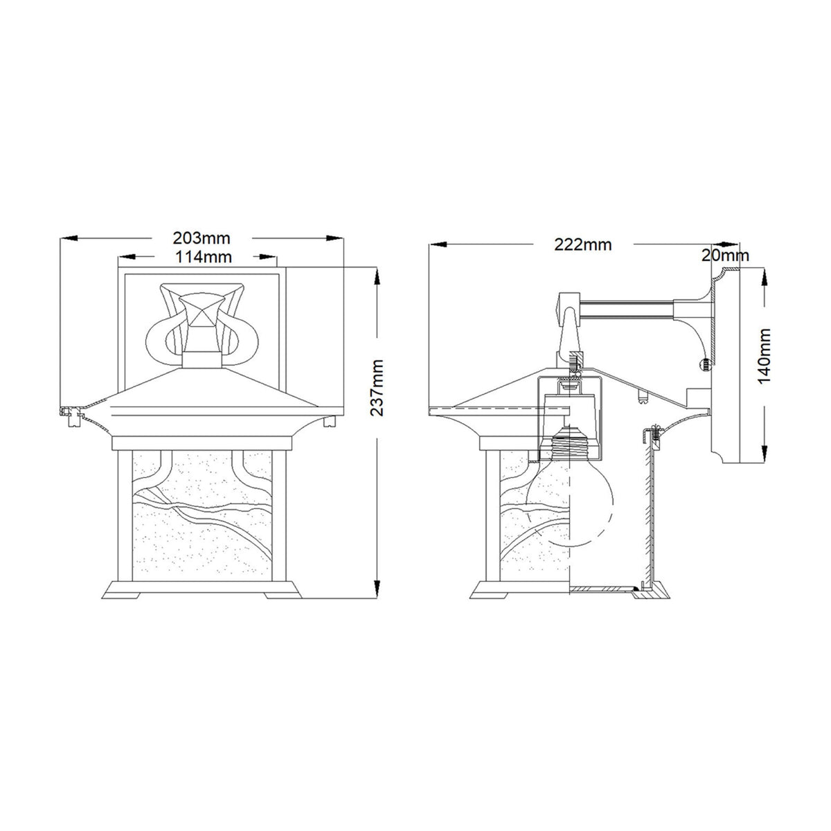 Morris IP44 Exterior Medium Wall Lantern in Distressed Copper