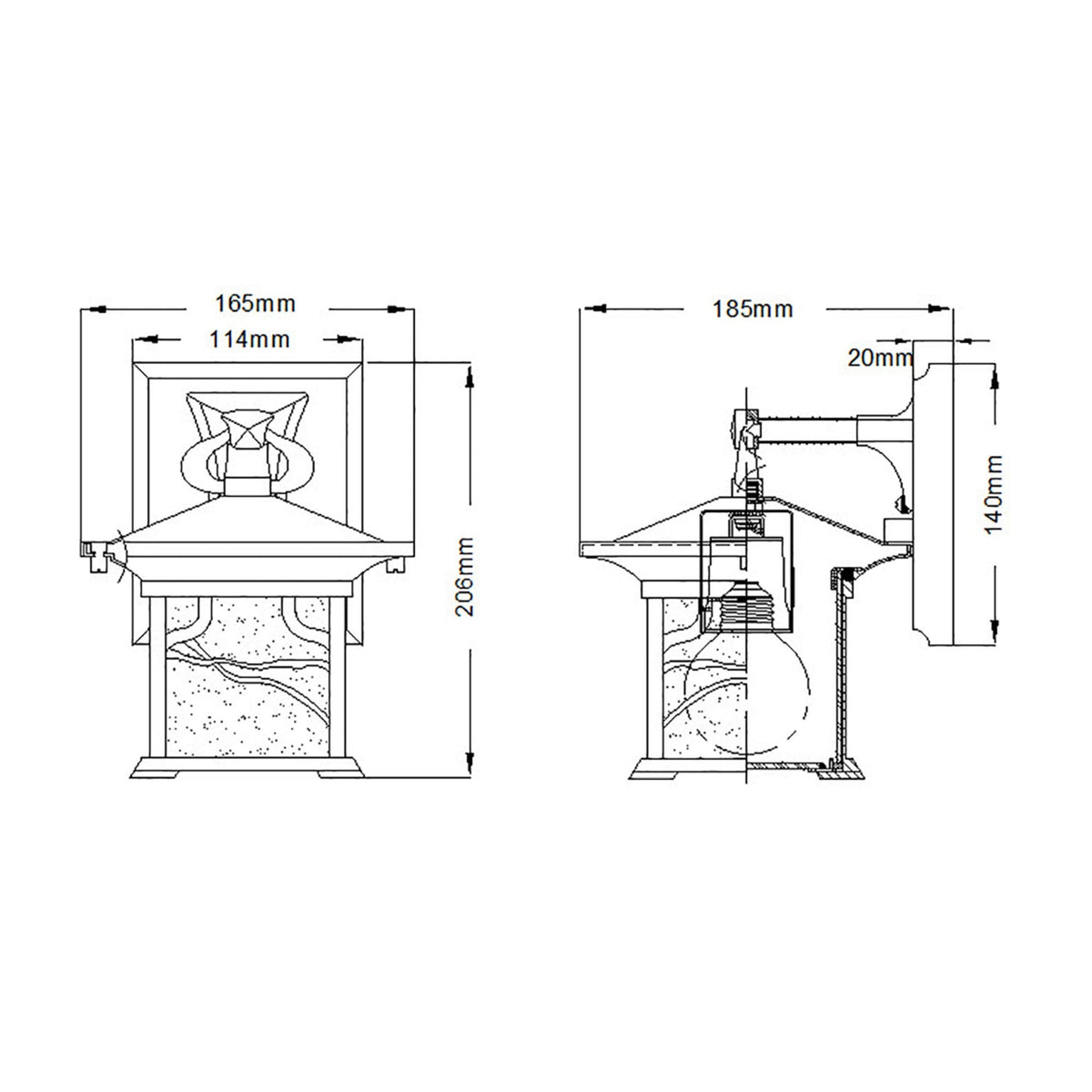 Morris IP44 Exterior Small Wall Lantern in Distressed Copper