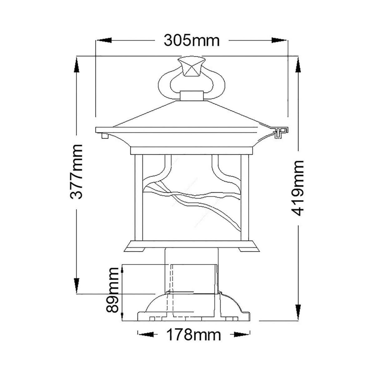 Morris IP44 Exterior Pedestal Light in Distressed Copper