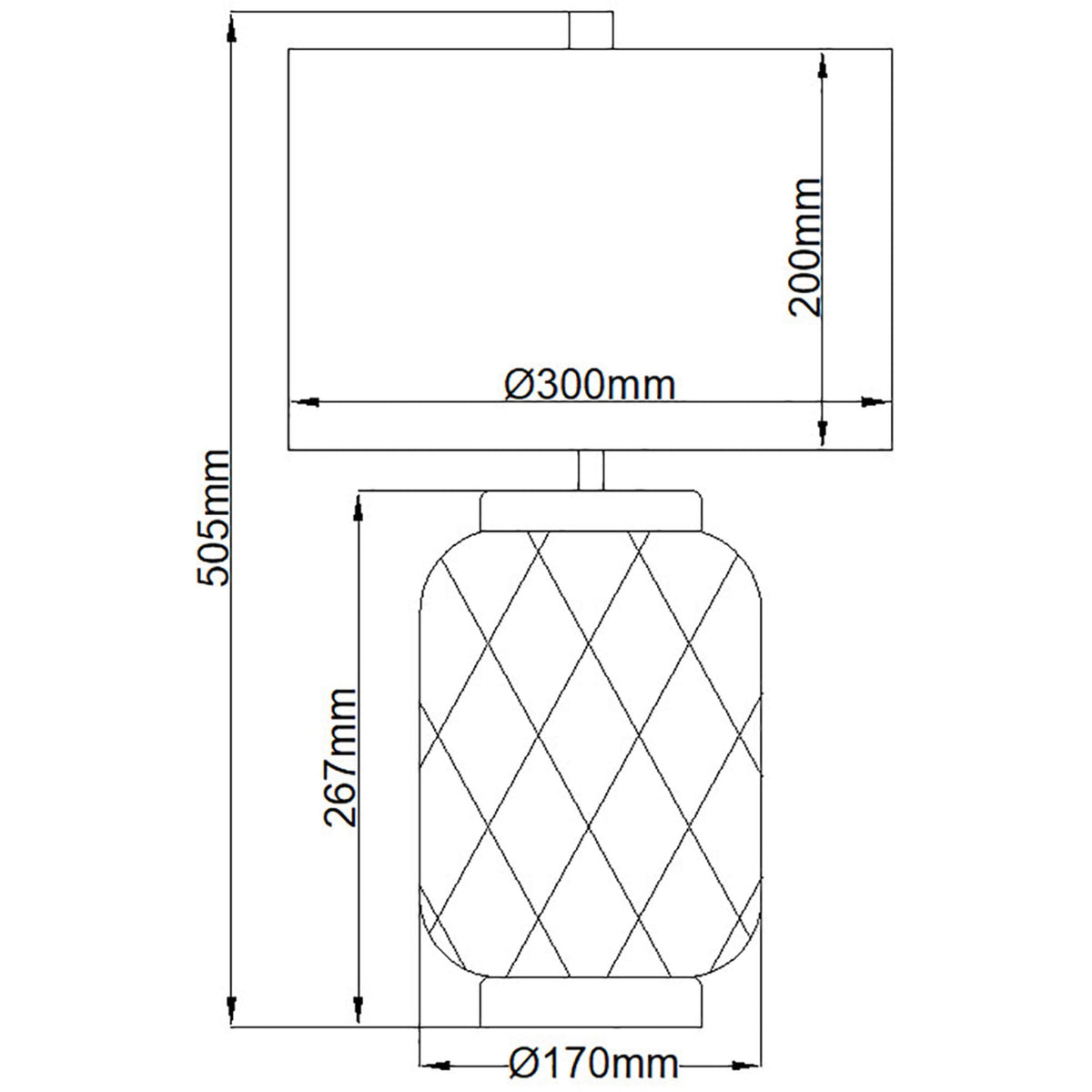 Sola Hand Blown Glass Table Lamp with Titanium Silver Shade