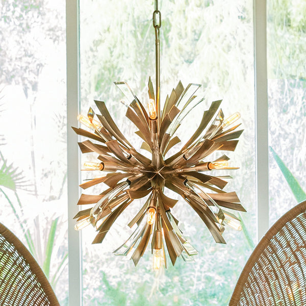 Vida Thirteen Light Small Pendant in Burnished Gold