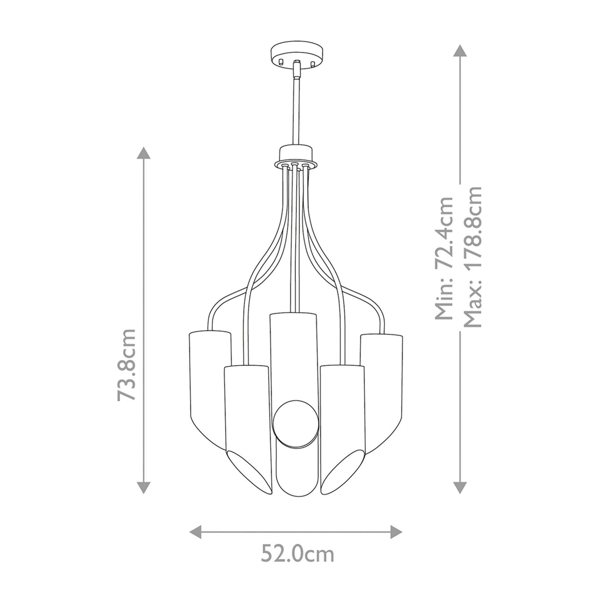 Quinto 6 Light Chandelier in White & Aged Brass