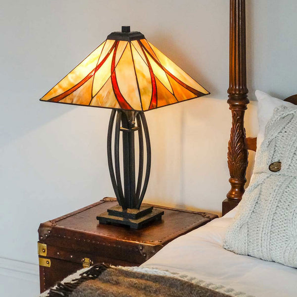 Tiffany Asheville Table Lamp in Valiant Bronze