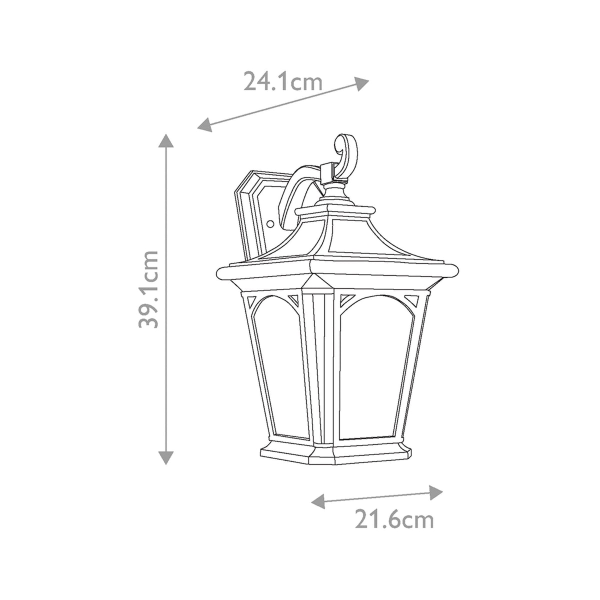 Bedford 1 Light Medium Wall Lantern in Mystic Black