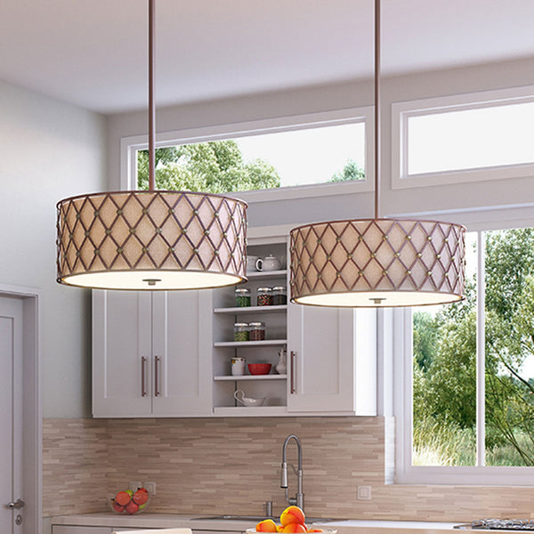 Brown Lattice Large Pendant in Copper Canyon