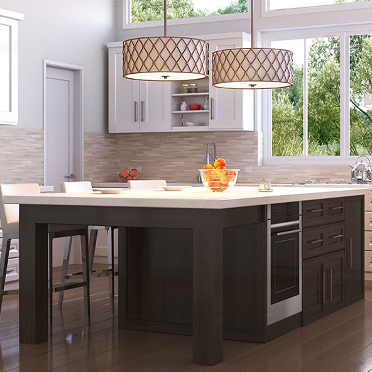 Brown Lattice Large Pendant in Copper Canyon