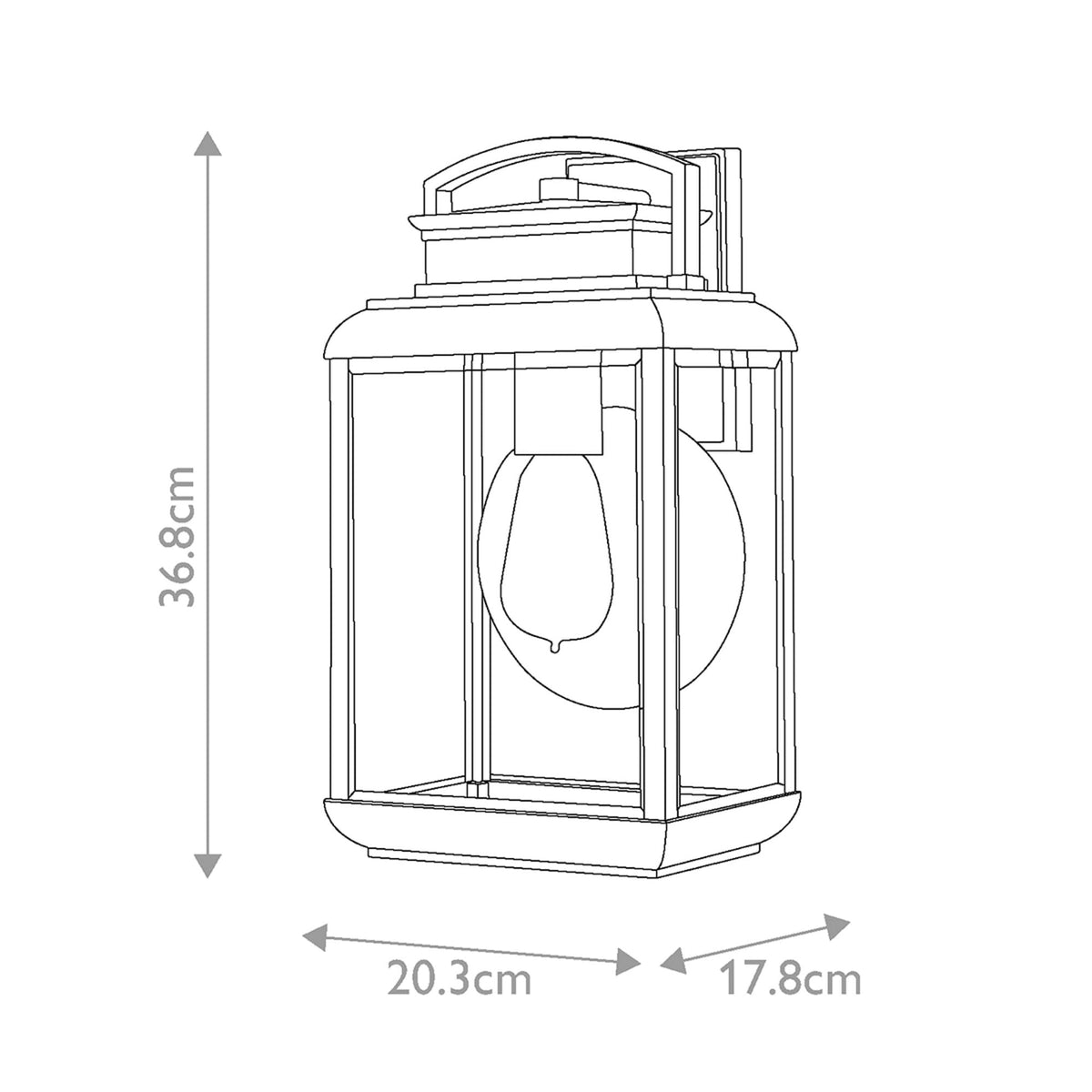 Byron Single Medium Wall Lantern in Imperial Bronze with Copper Reflector