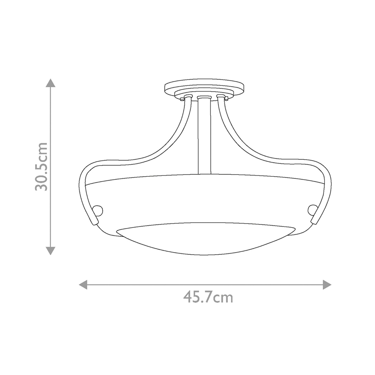 Chantilly Semi-Flush Light in Palladian Bronze