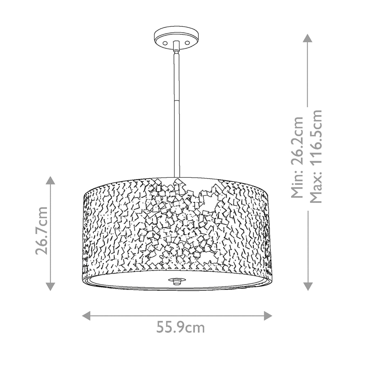 Confetti Large Pendant in Old Silver