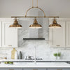 Emery Three Light Bar Pendant in Weathered Brass