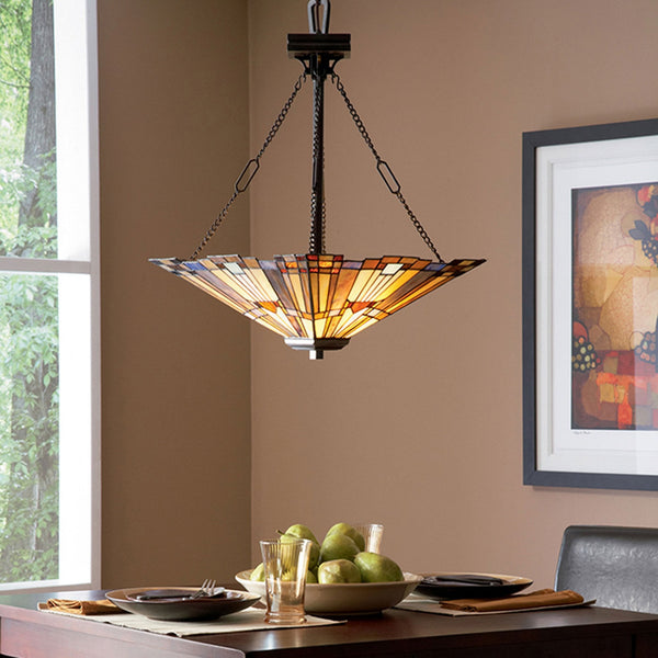 Tiffany Inglenook Ceiling Pendant Up Light